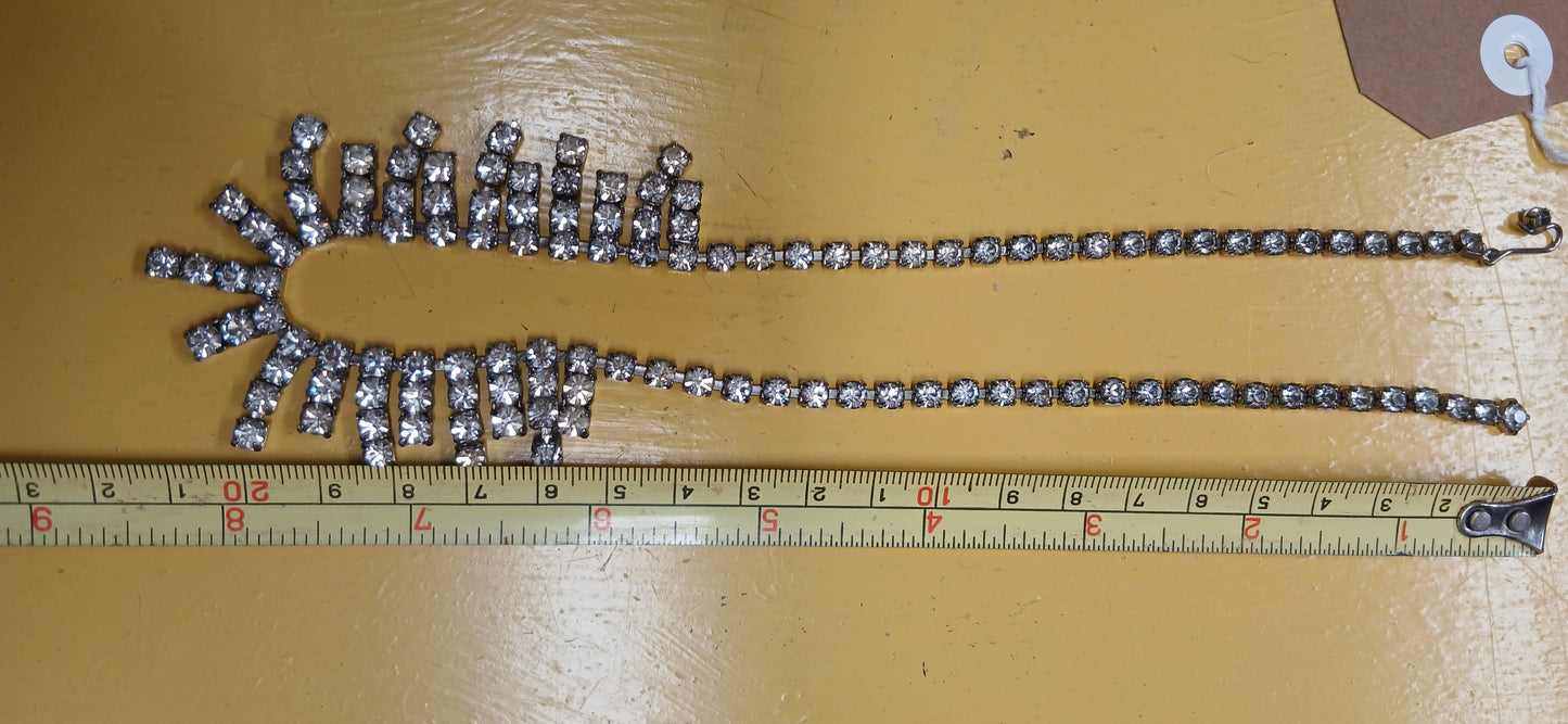 Vintage rhinestone neckline
