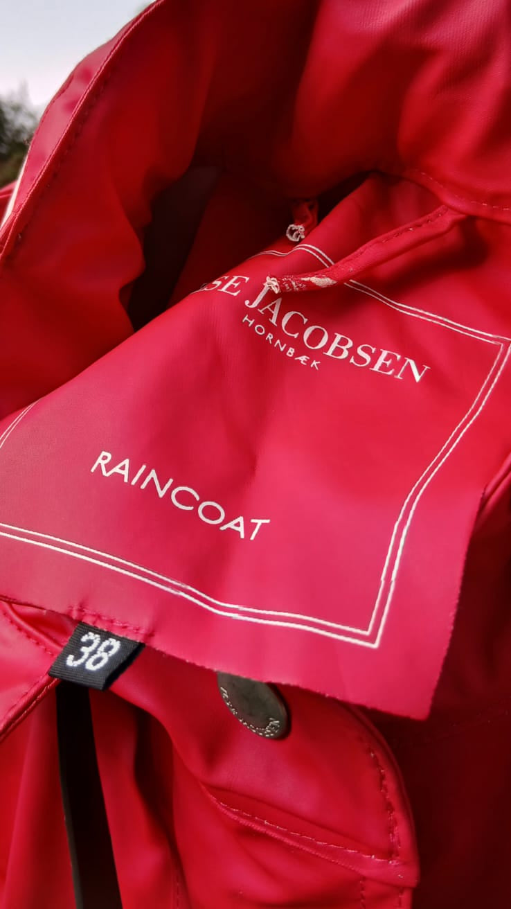 Ilse Jacobsen Cherry Red Hooded Raincoat