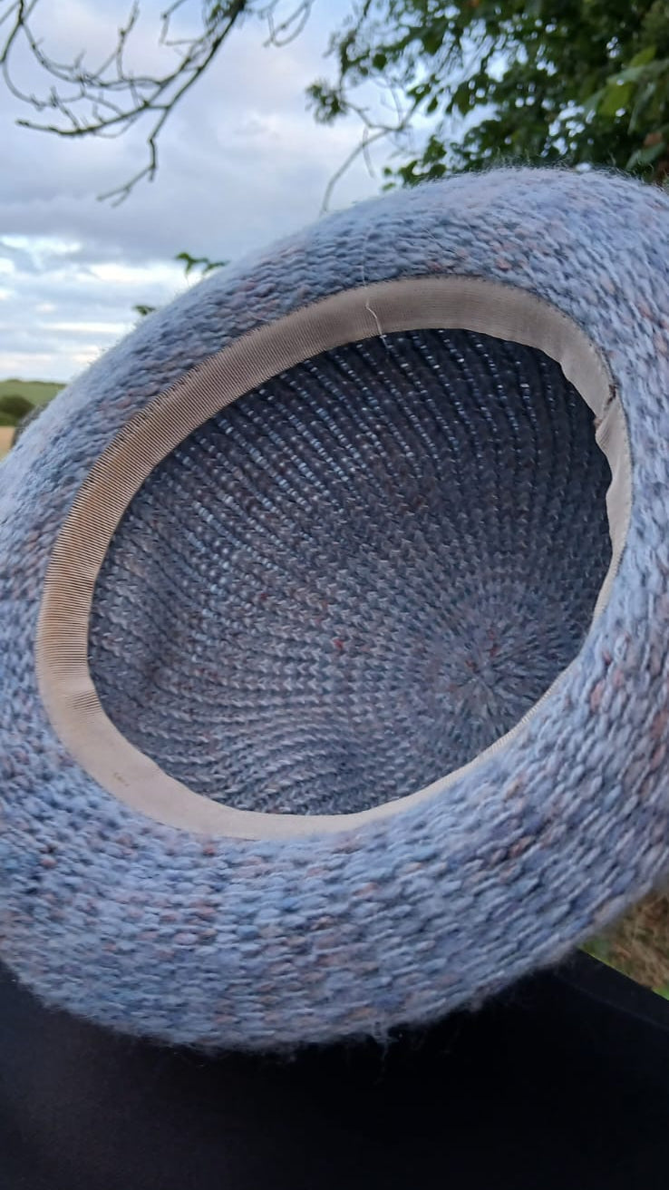 Vintage Marled Knit Fedora Hat