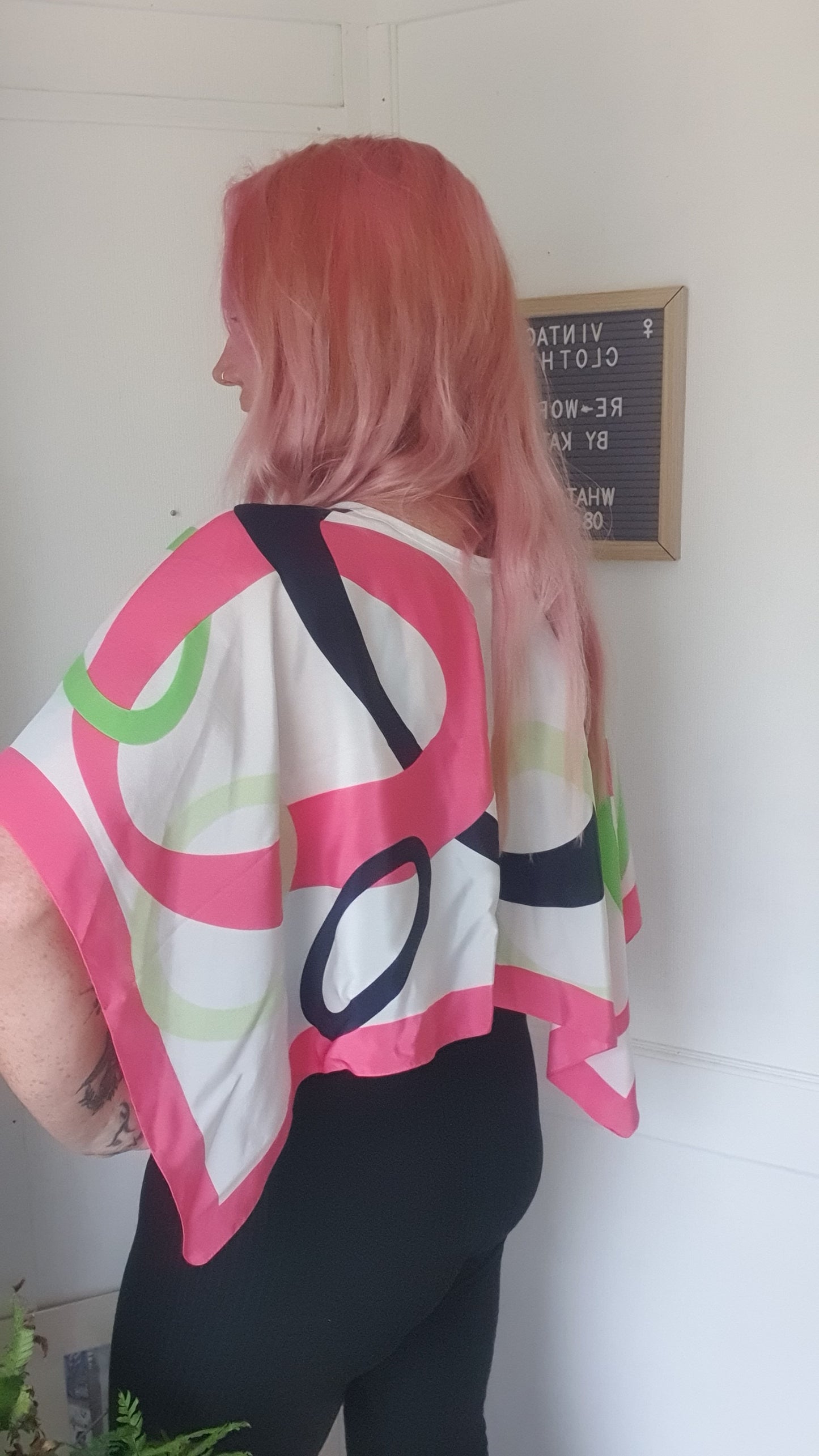 Reworked Silk poncho up to size 18
