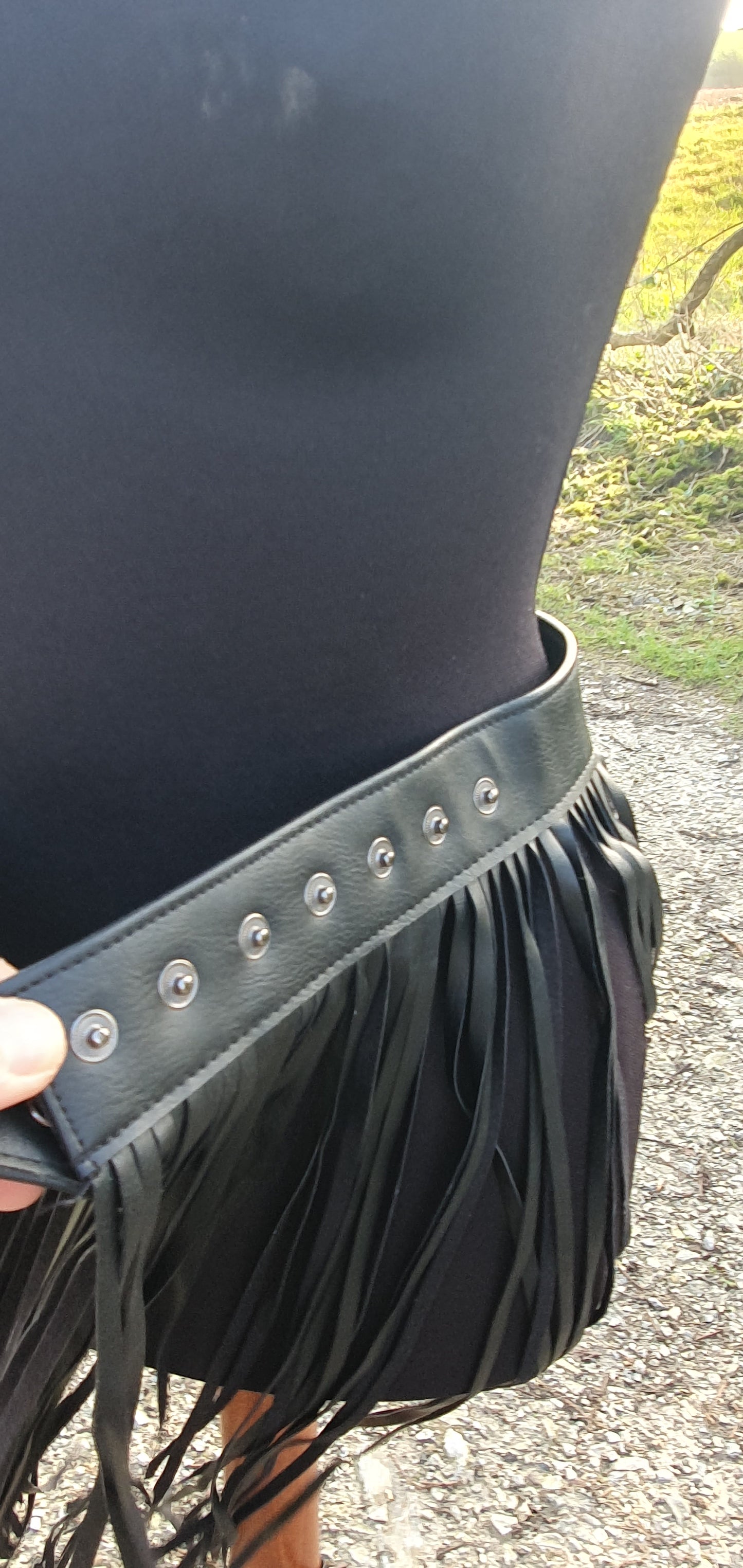 Leather tassle skirt size 8/10