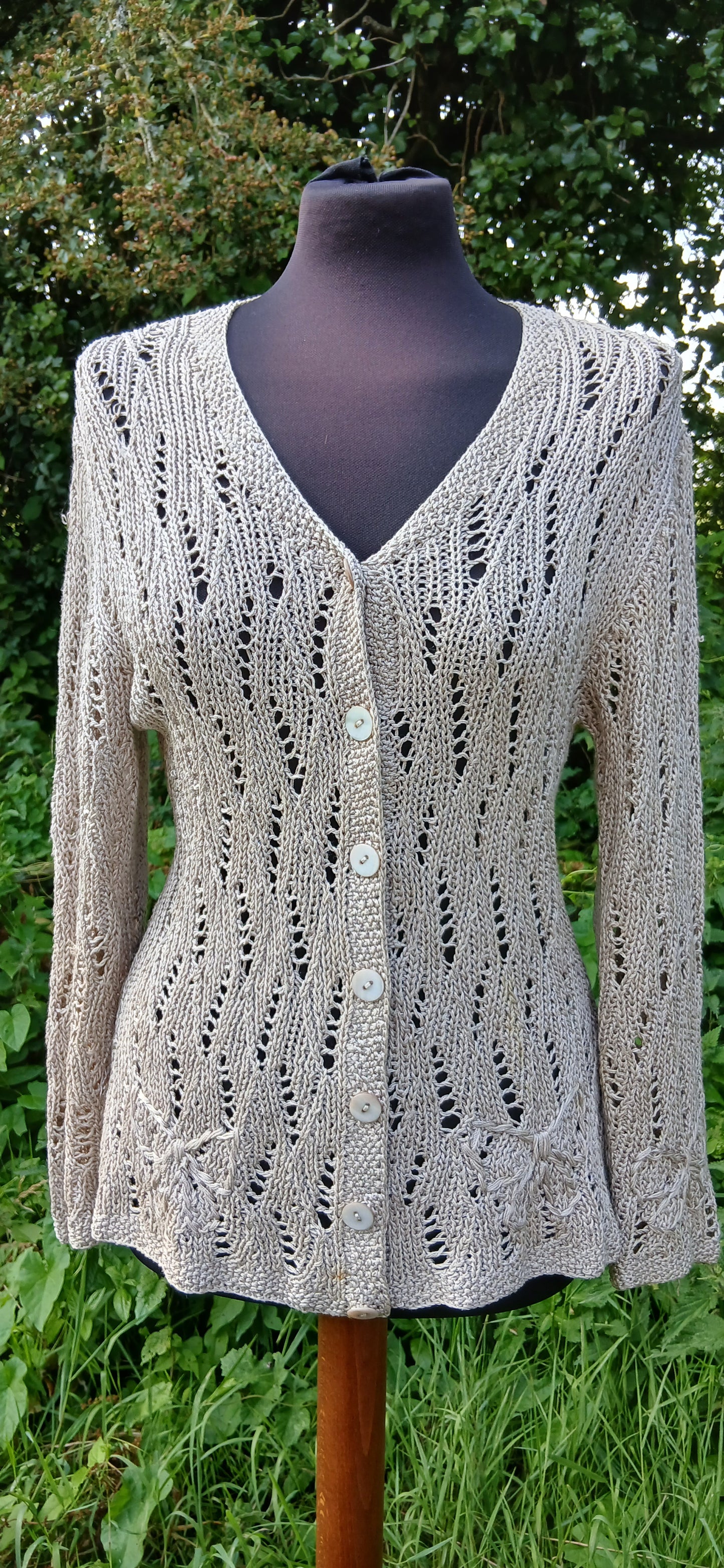 Hand knitted cardigan size 10