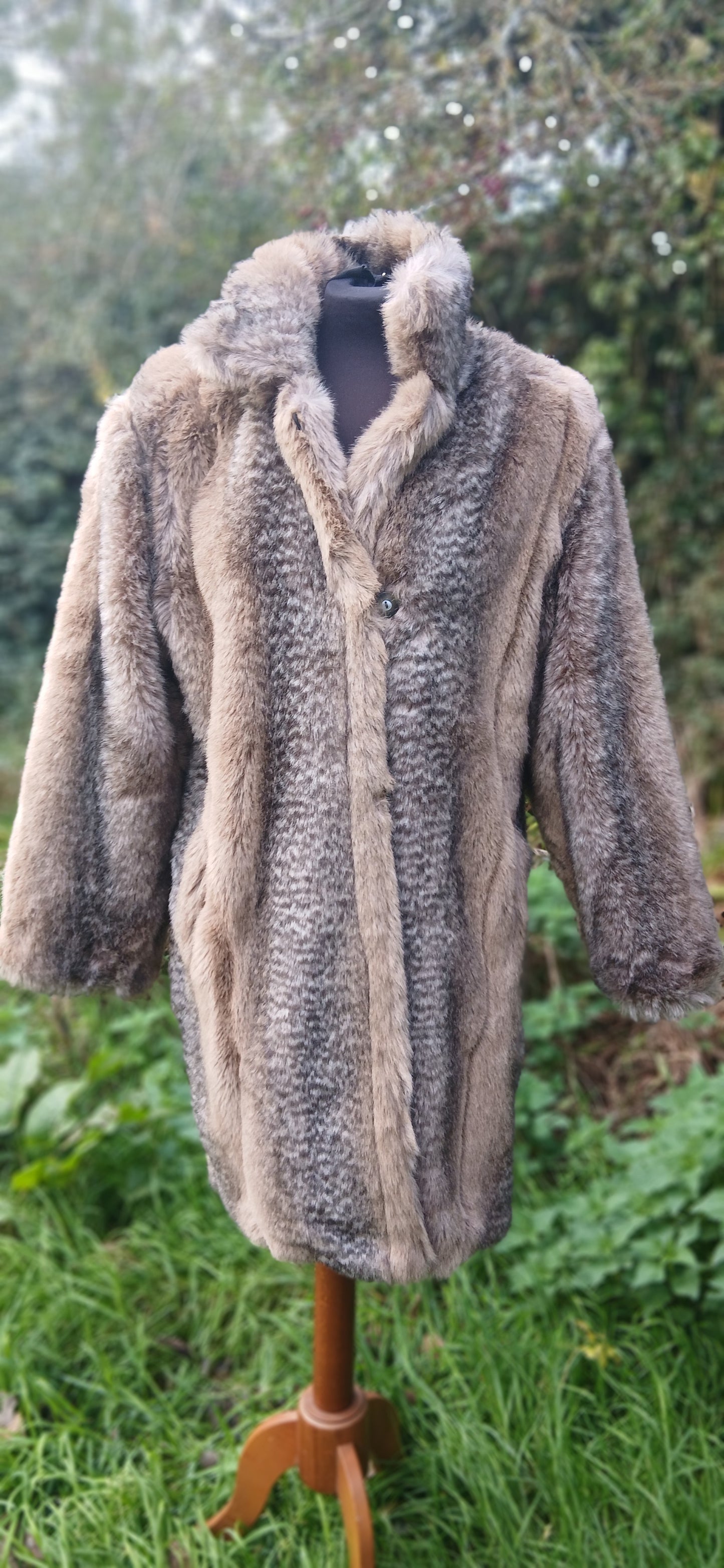 Vintage faux fur coat small