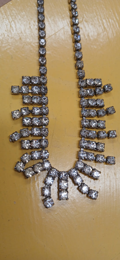 Vintage rhinestone neckline