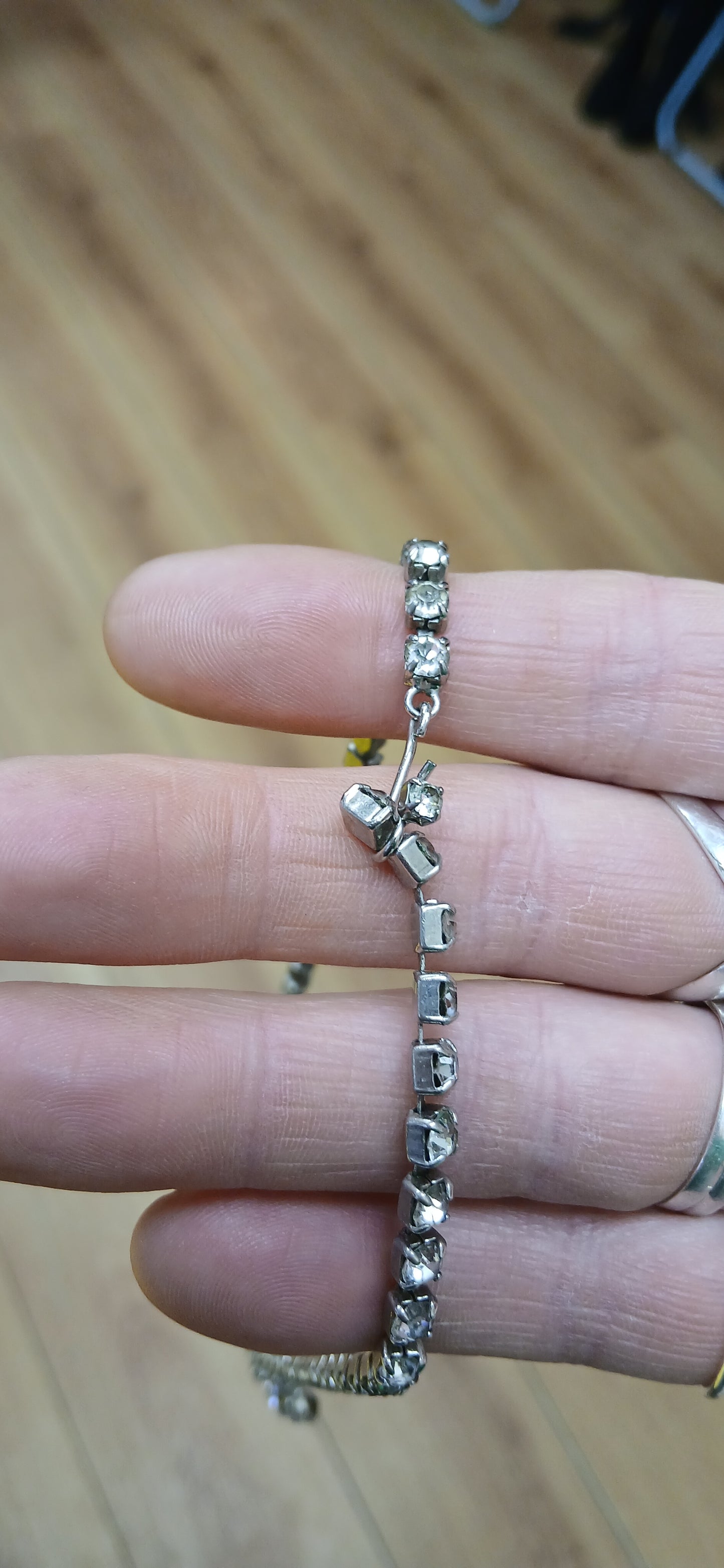 Vintage rhinestone neckline
