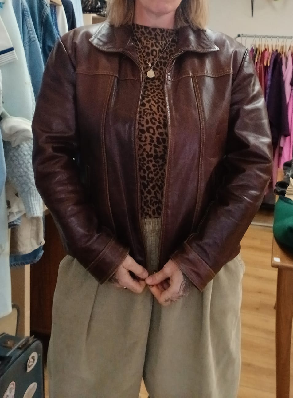 Vintage leather jacket XL