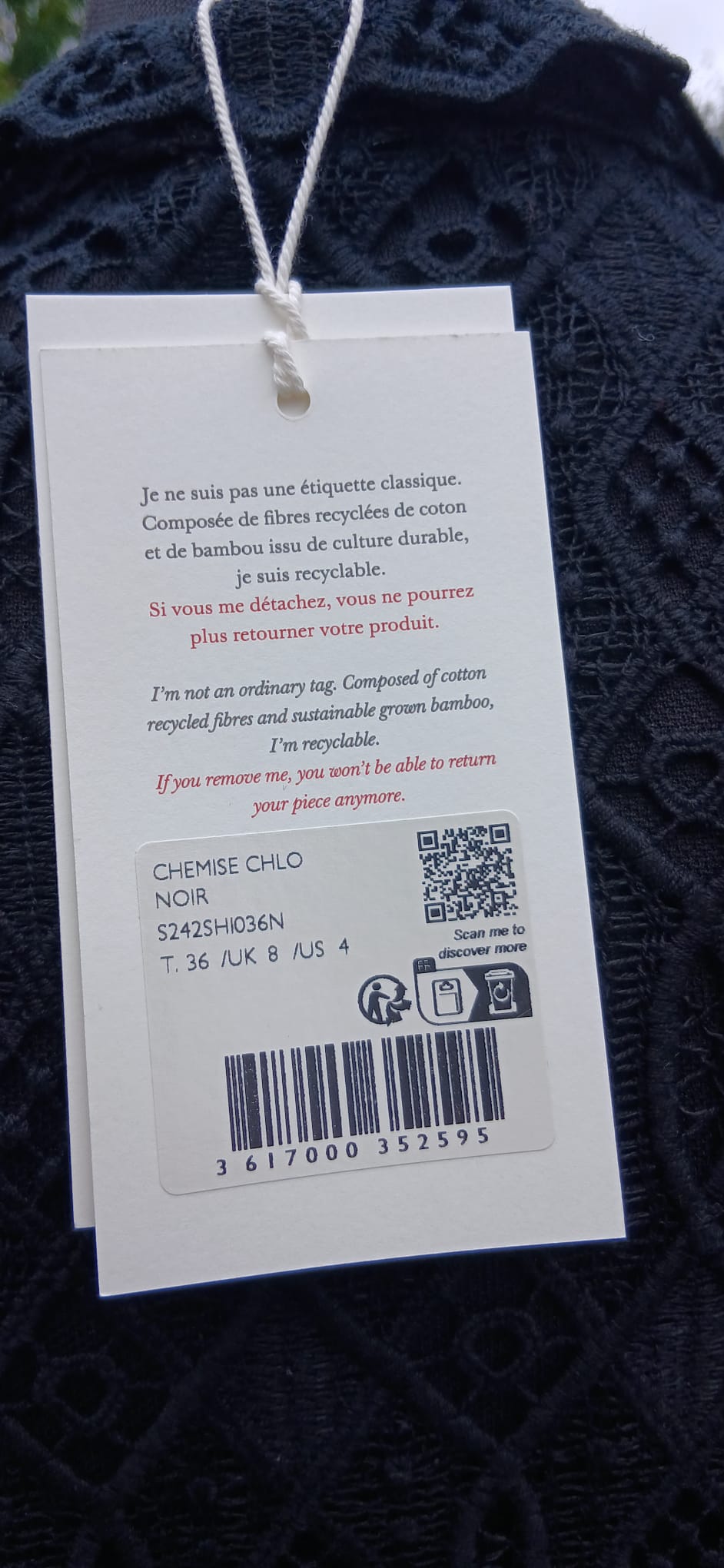 Sezane chio blouse size 8