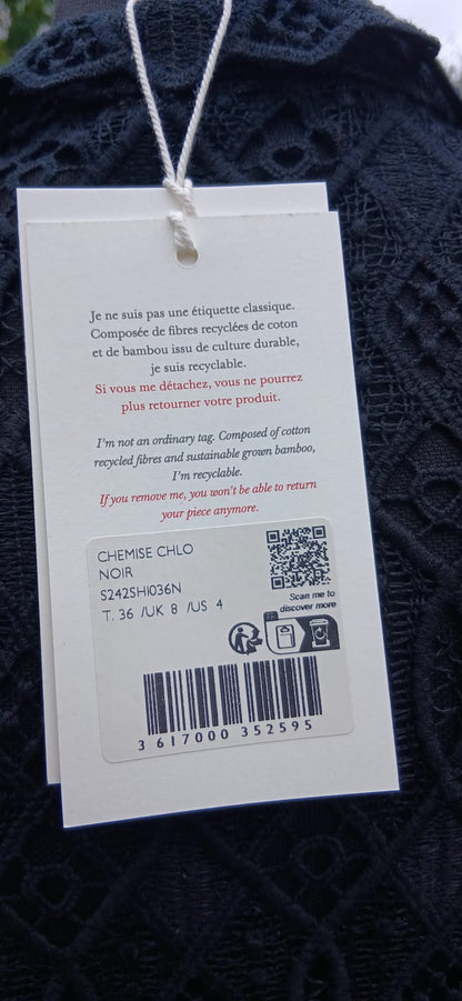 Sezane chio blouse size 8