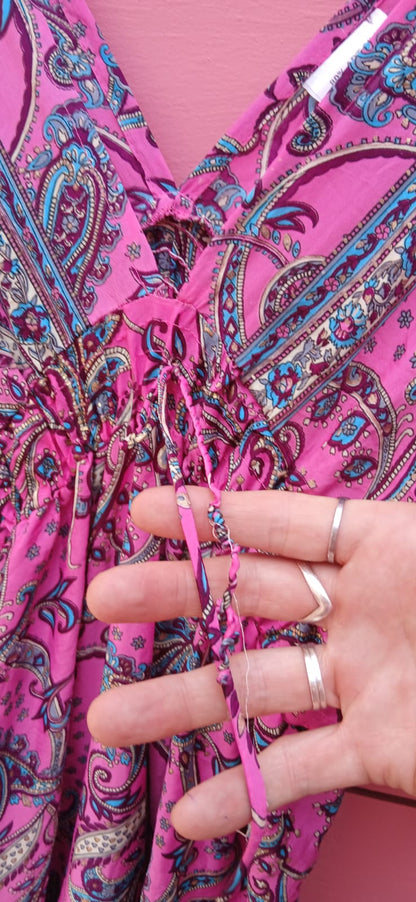 Silk Boho dress one size