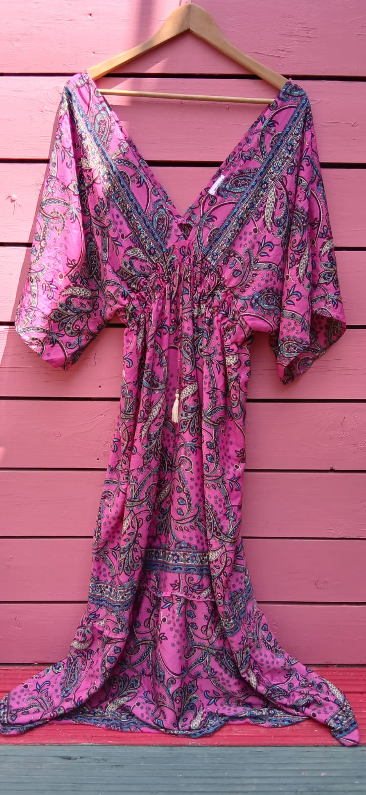 Silk Boho dress one size