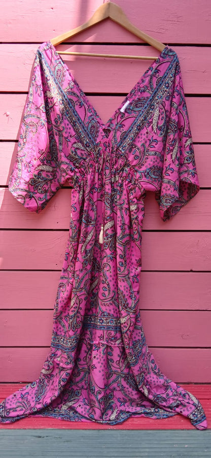 Silk Boho dress one size