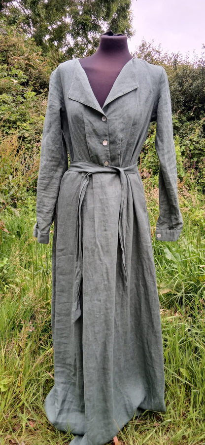 Sage linen dress size 12
