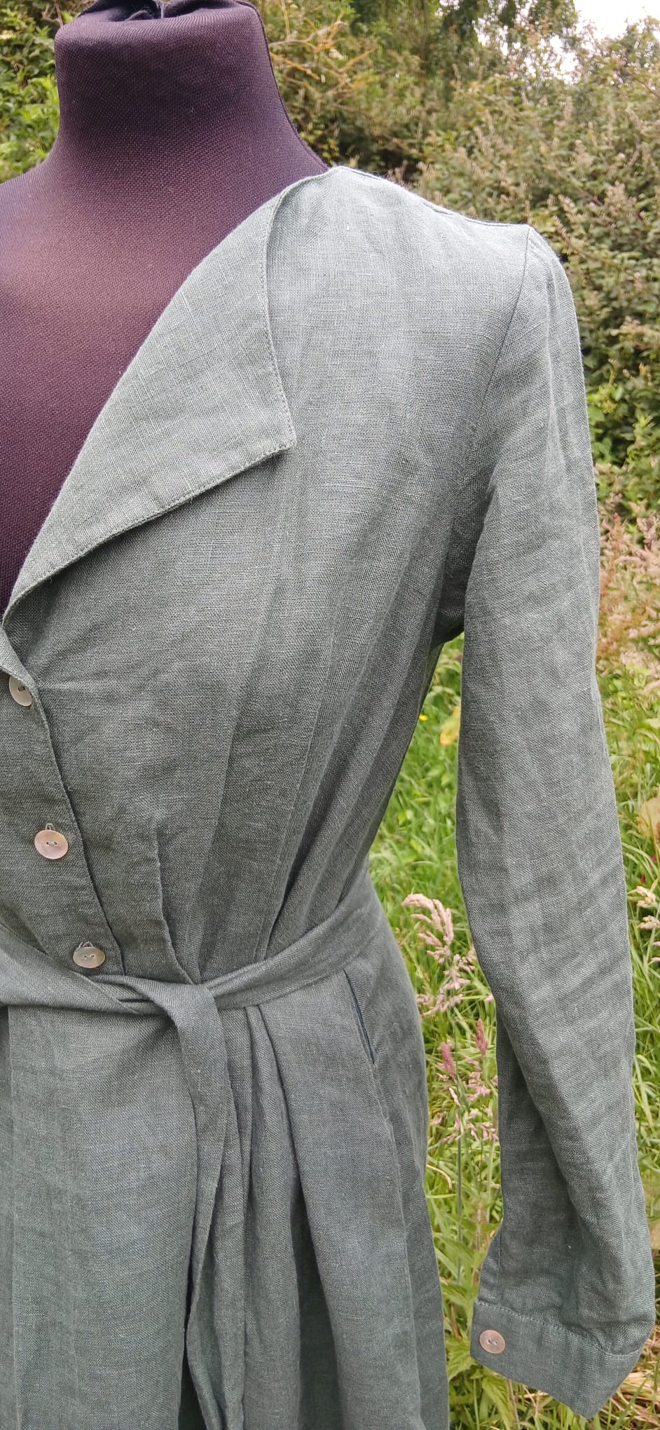 Sage linen dress size 12