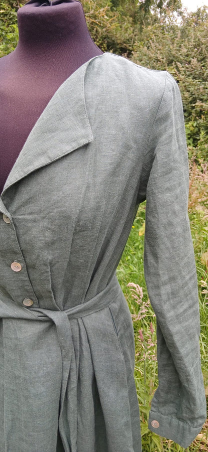 Sage linen dress size 12