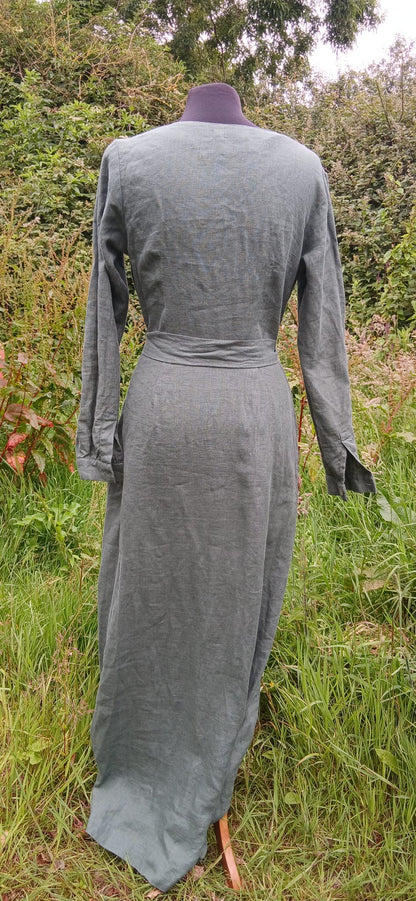 Sage linen dress size 12