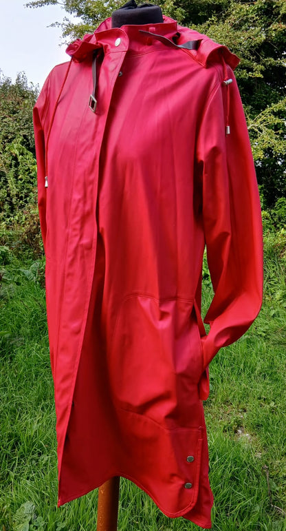 Ilse Jacobsen Cherry Red Hooded Raincoat
