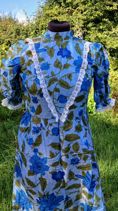 Vintage 70s Prairie Floral Maxi Dress