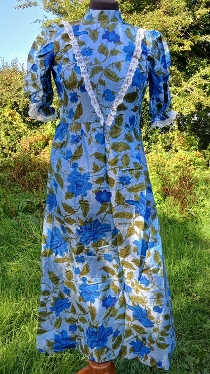 Vintage 70s Prairie Floral Maxi Dress