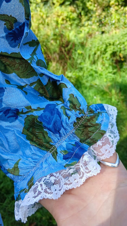 Vintage 70s Prairie Floral Maxi Dress