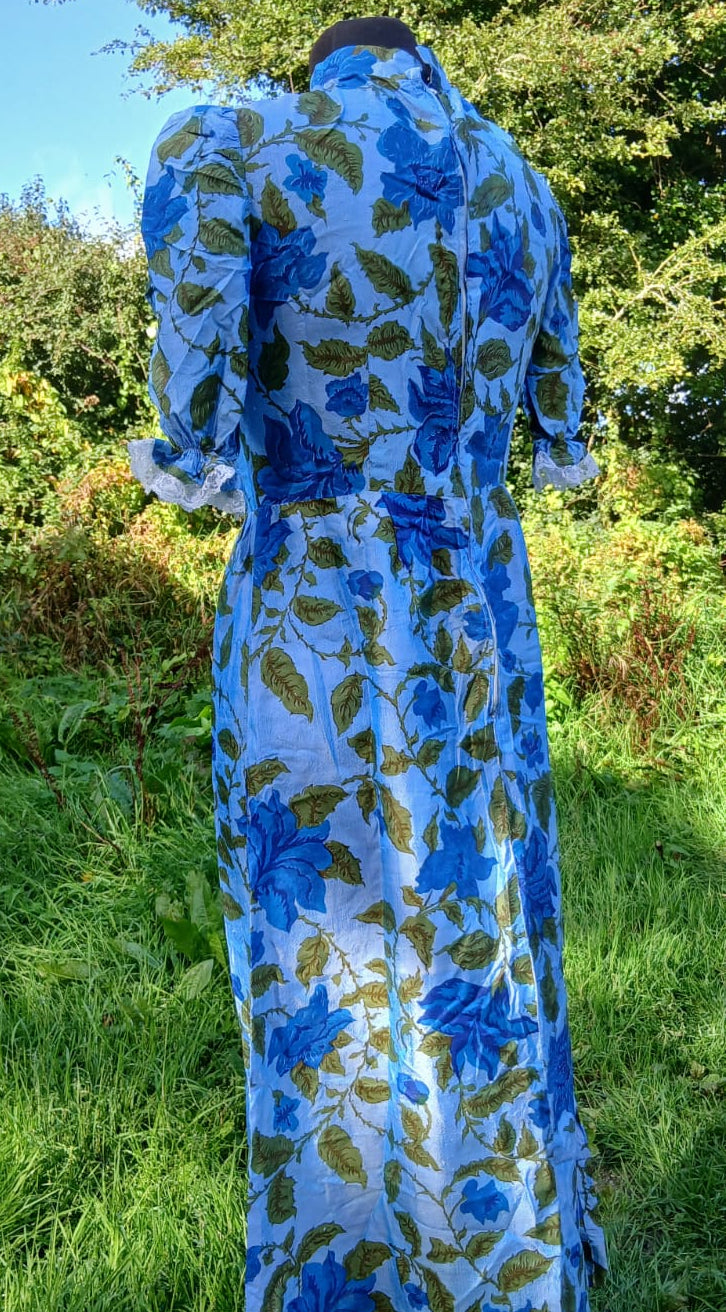 Vintage 70s Prairie Floral Maxi Dress