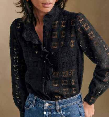 Sezane chio blouse size 8