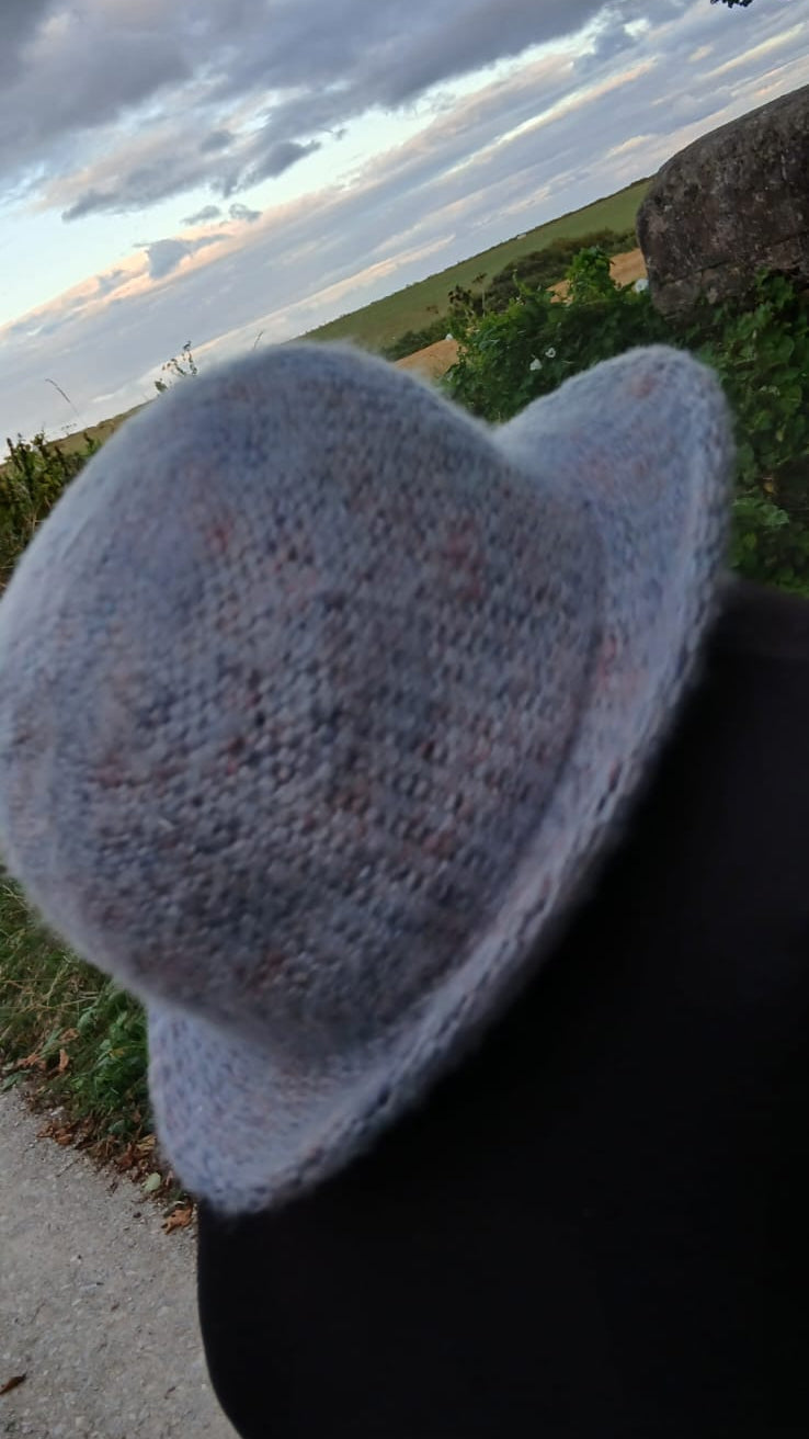 Vintage Marled Knit Fedora Hat