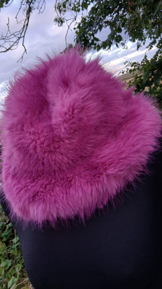 Fushia Fluffy Bucket Hat