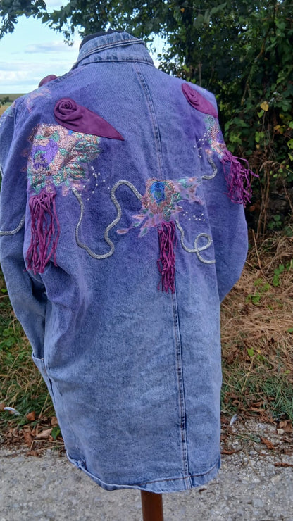 Vintage 80s Embellished Denim Jacket