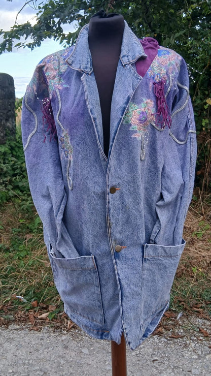 Vintage 80s Embellished Denim Jacket