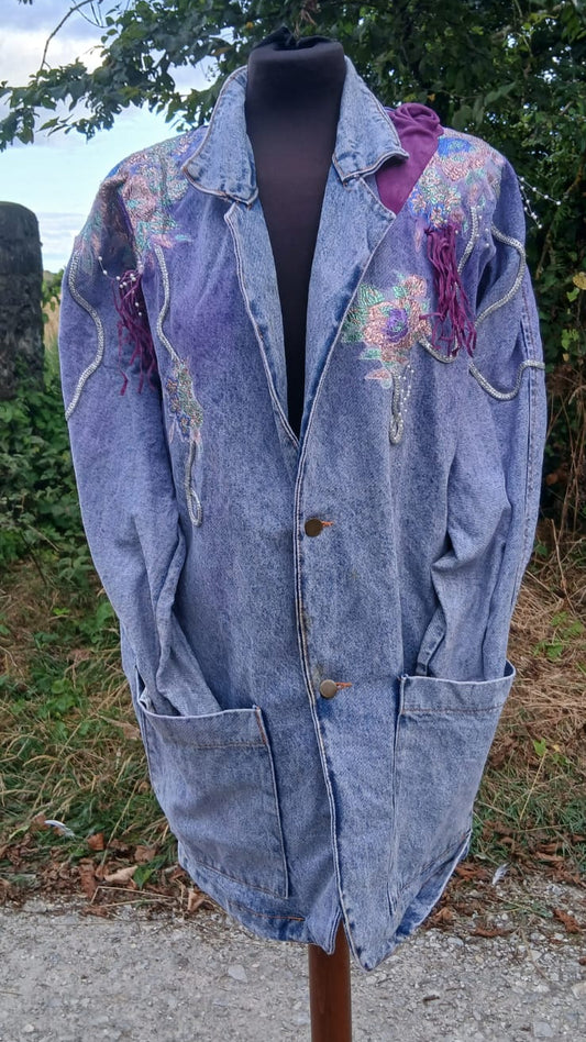 Vintage 80s Embellished Denim Jacket