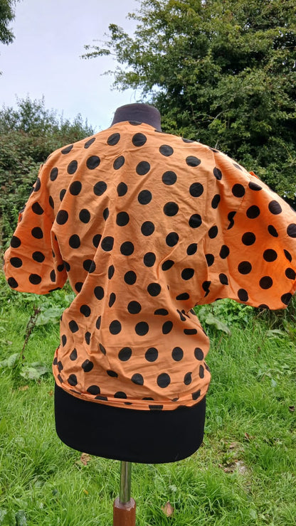 Vintage Italian Polka Dot Wrap Blouse XL