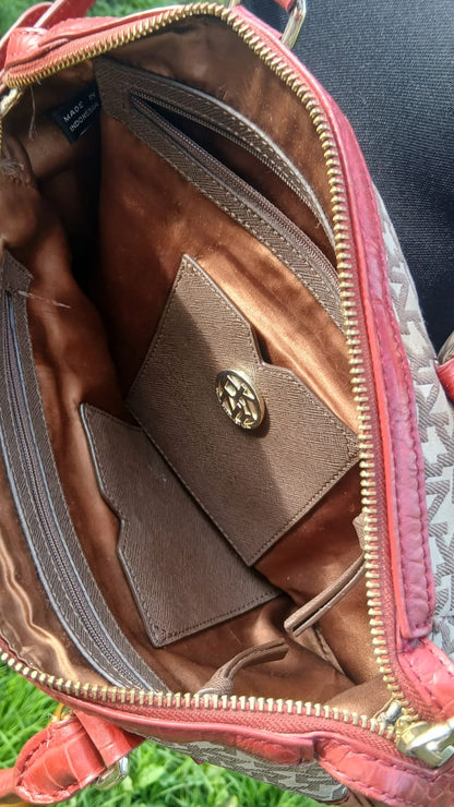 Vintage DKNY Canvas & Leather Satchel Bag