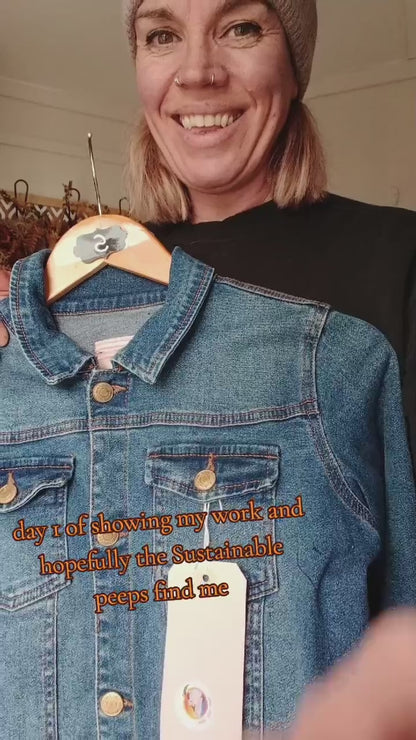 'Firestarter' reworked denims size 10