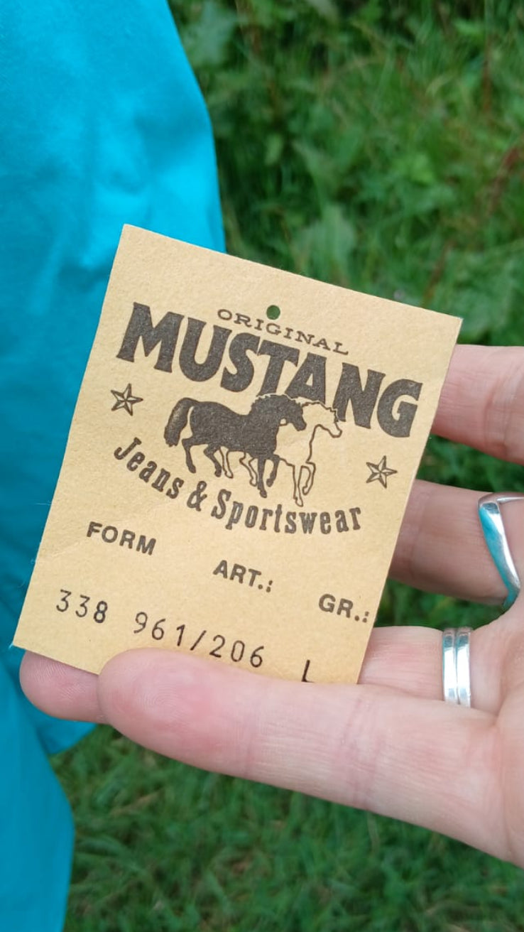 Blue jeans jacket original's mustang tag