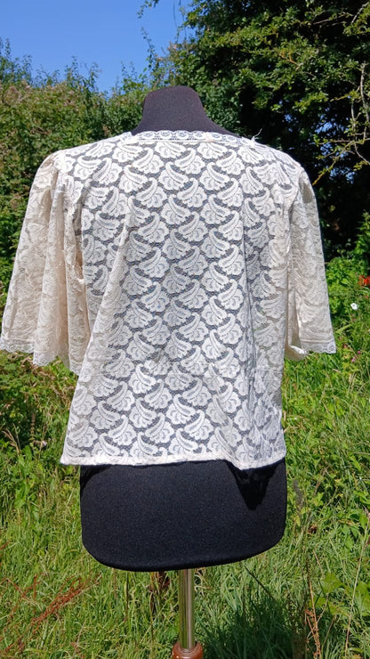 Vintage Cream Lace Blouse size 18