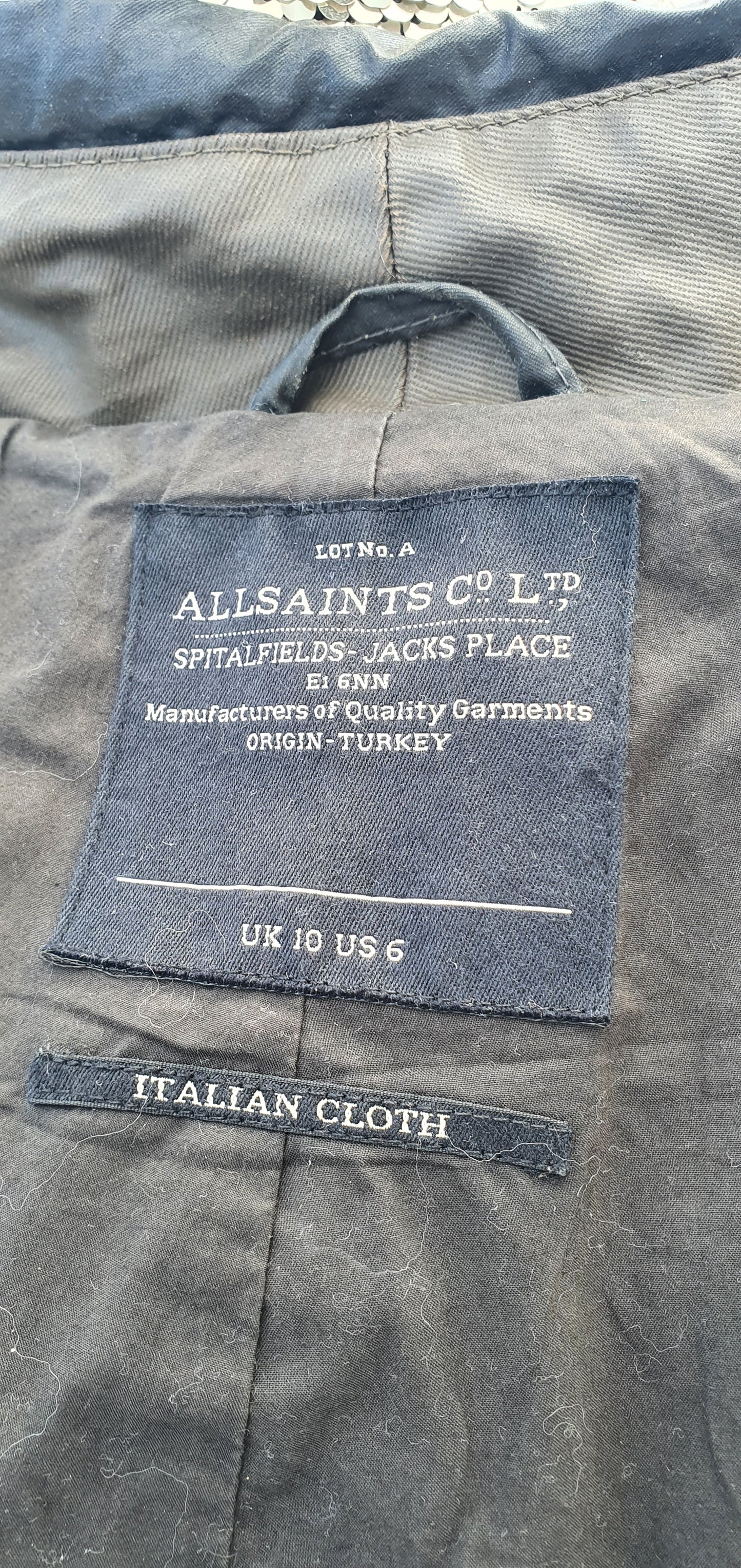 All Saints Jacket Size 10